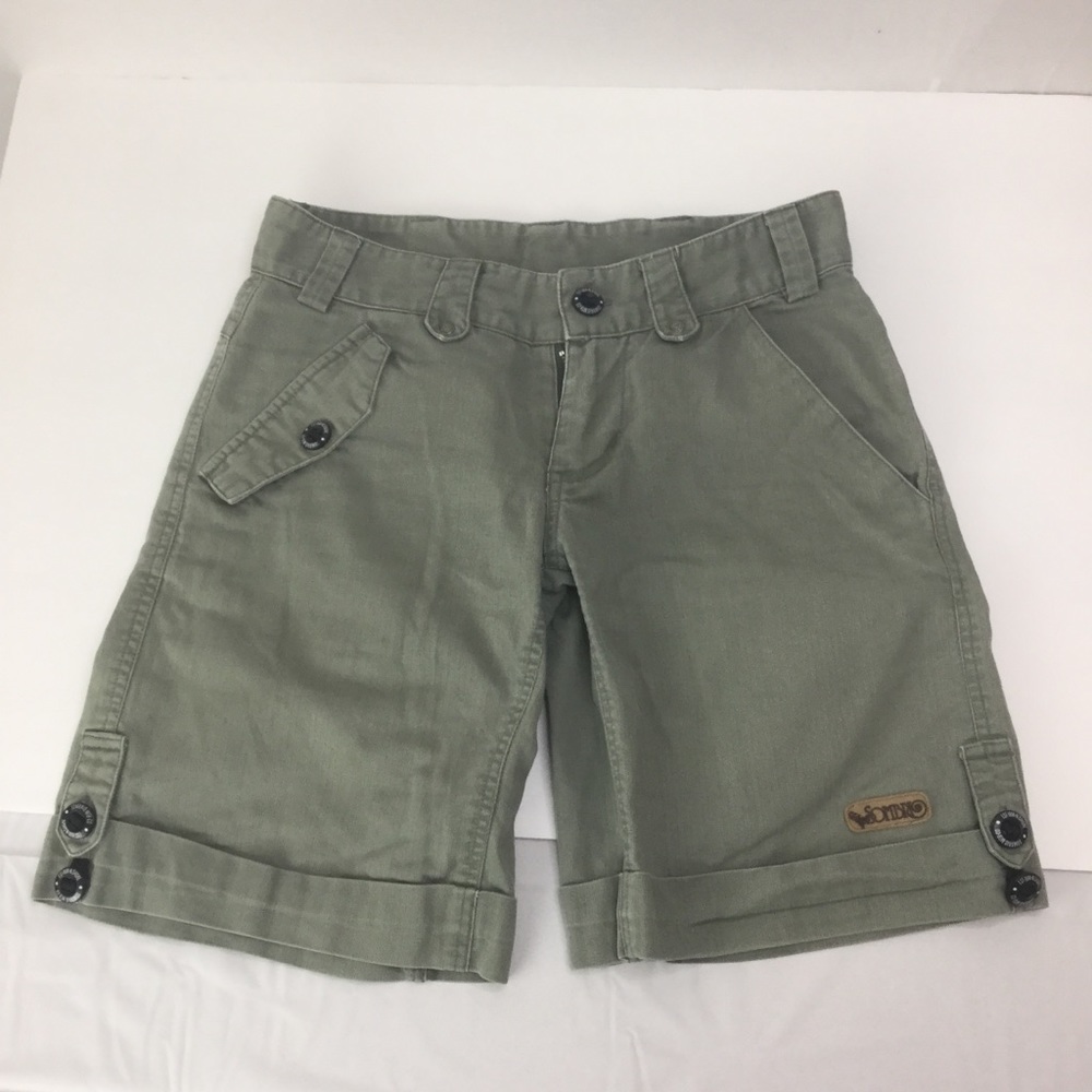Sombrio cotton shorts size small moss green